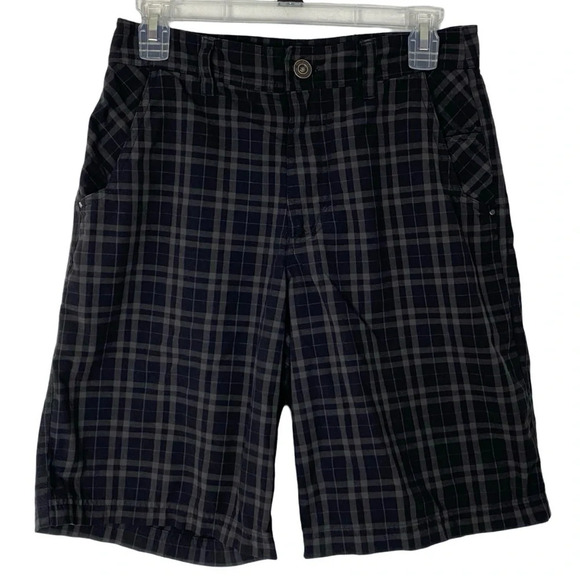 Lululemon Mens Kahuna Shorts Size 30 Black Taupe Grey Plaid Pockets 10” Inseam - Picture 1 of 12